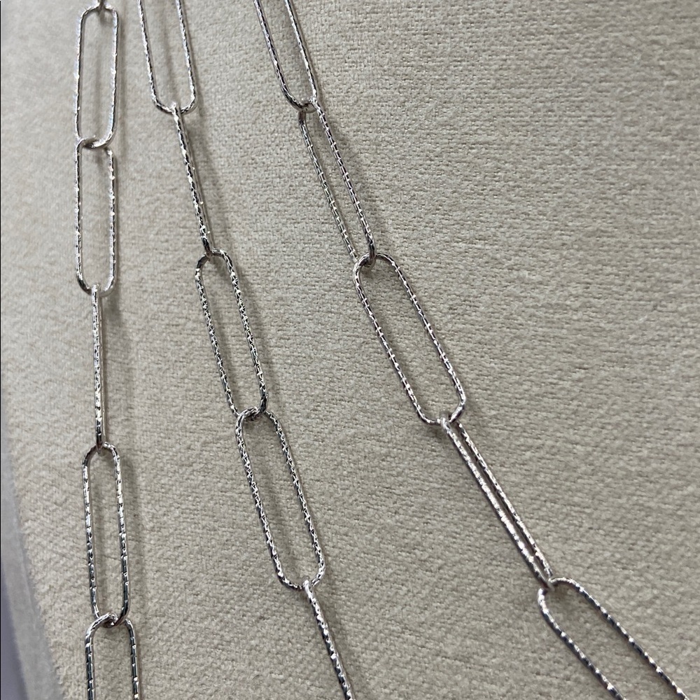 Bellezza Bronze 3 Strand Paperclip Elongated Link Necklace 
Silver - Picture 9 of 12
